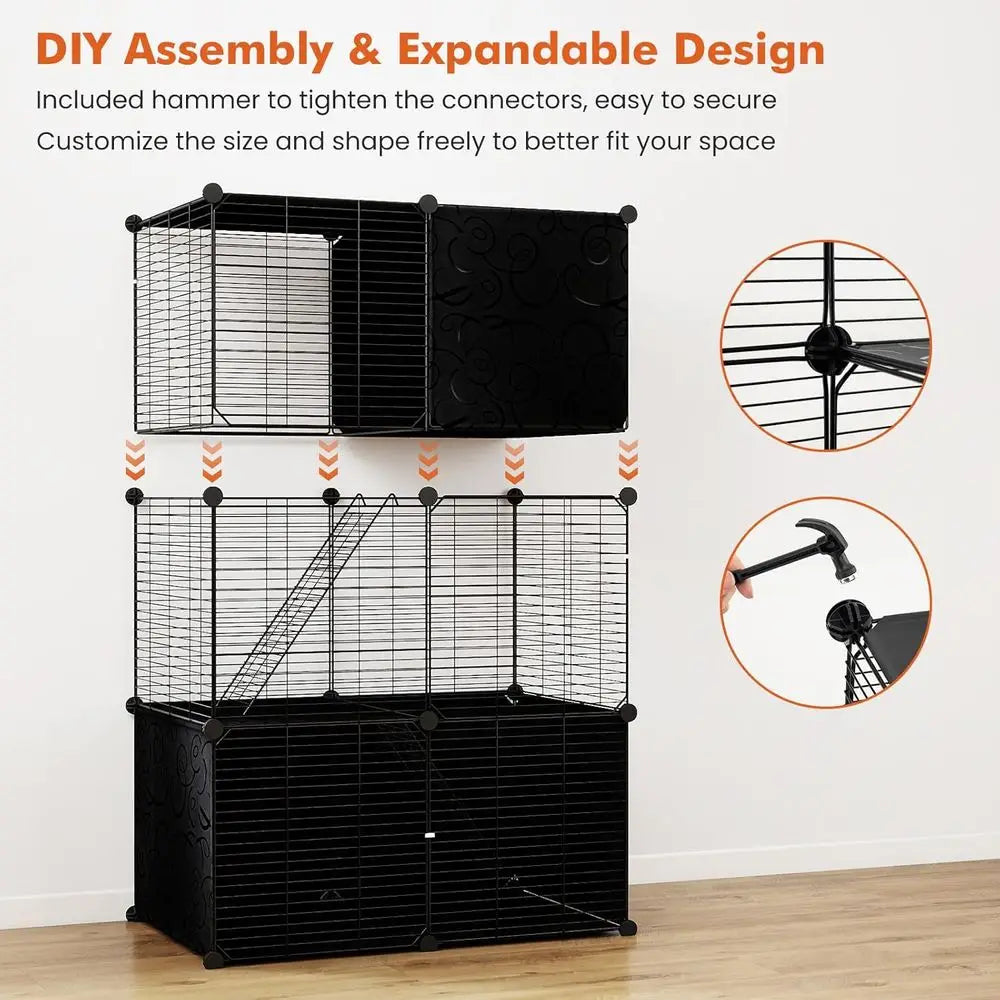 3-Tier Indoor Detachable Metal Cat Enclosure