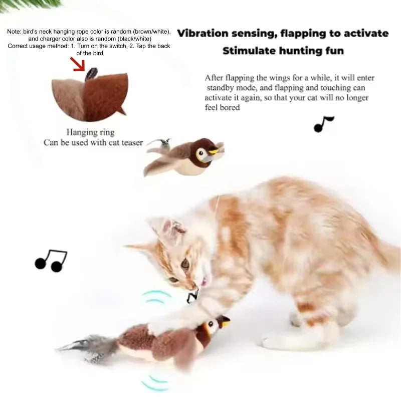 Interactive Flapping, Chirping Cat Toy