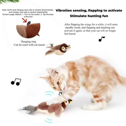 Interactive Flapping, Chirping Cat Toy