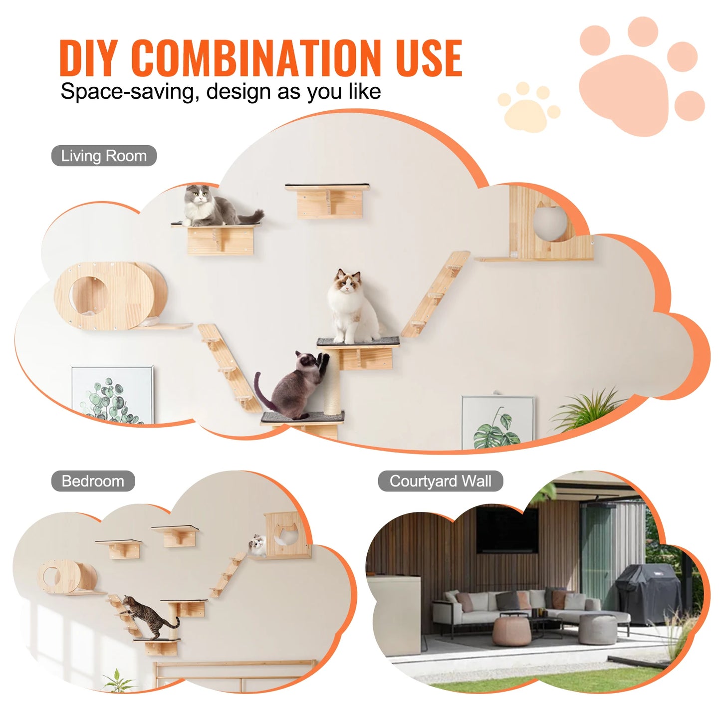 Wall Mounted Cat Shelves & Perches