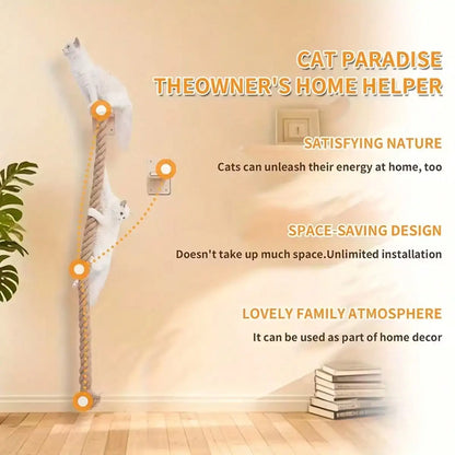 Scratching Post Tree w/Climbing Rope, Large Ladder & Resting Platform