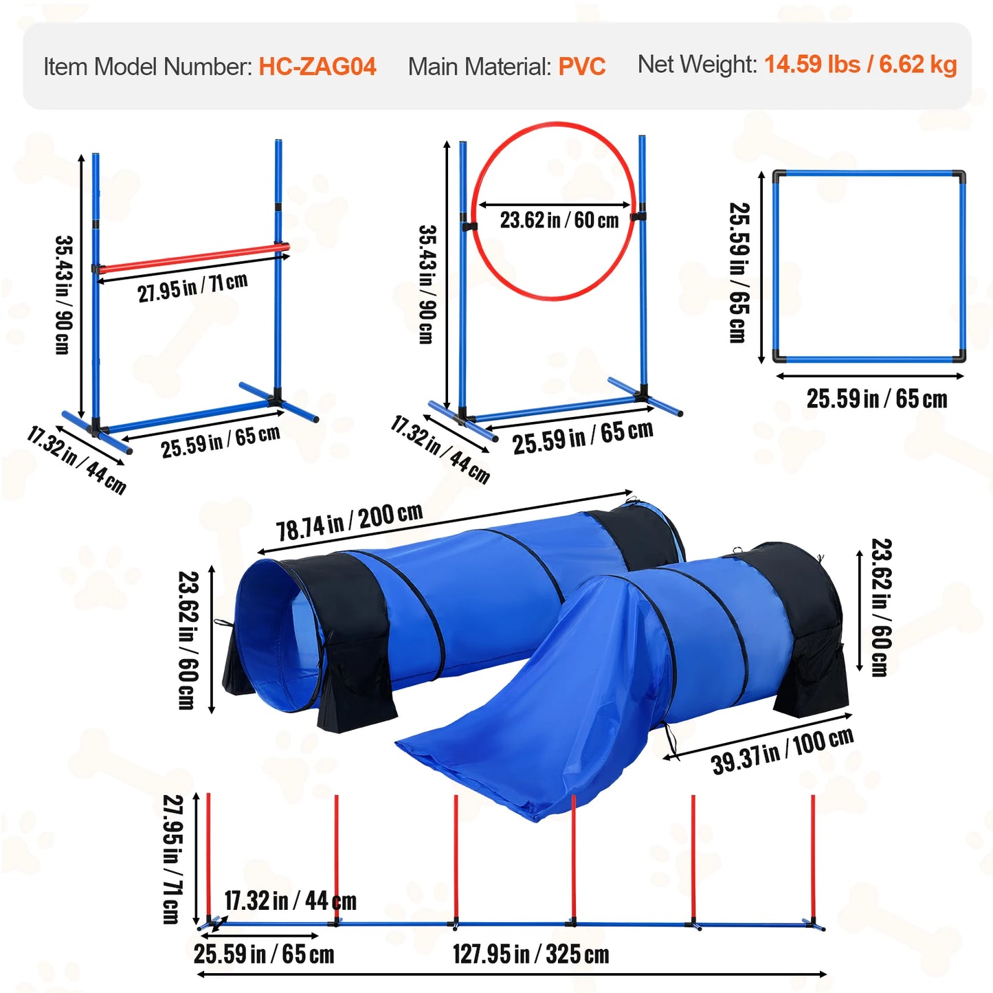 4 PCS Dog Agility Training Equipment
