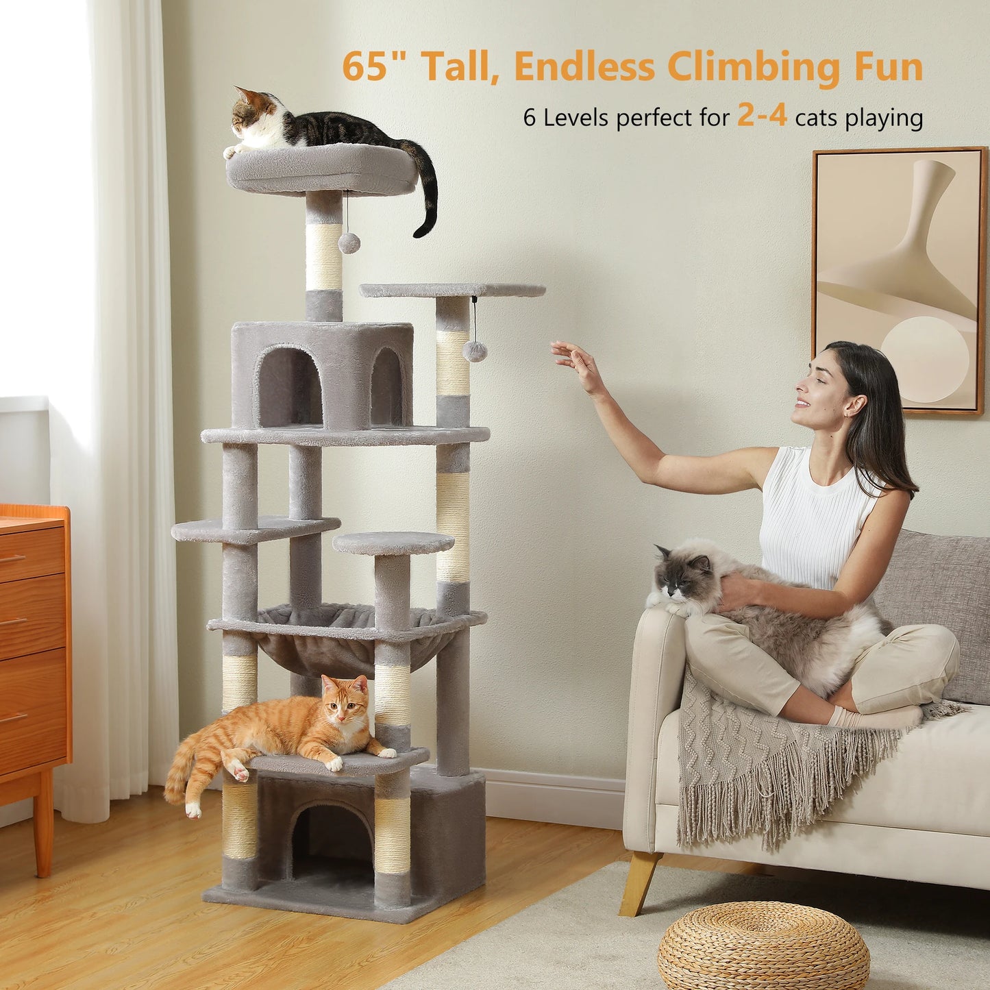 Large Indoor Tree and Tower w/Scratching Post