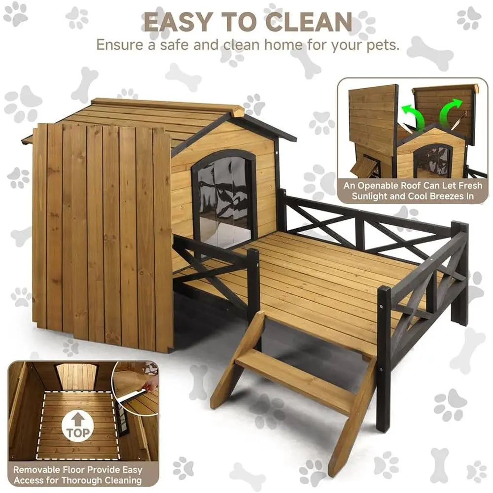 Large Dog House 43.3 L x 69.9 W x 32.7 H