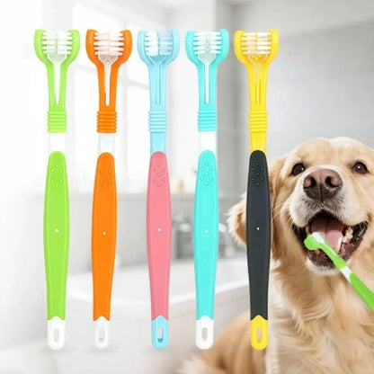 3-Sided Plastic Pet Toothbrush