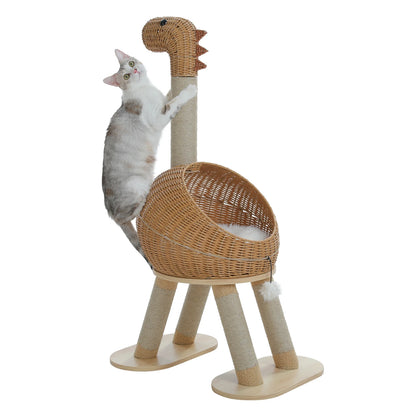 Large Dinosaur Cat Tree Tower w/Sisal Scratching Post