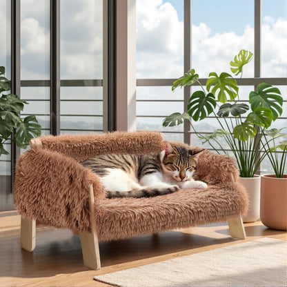 Large Sturdy Wooden Leg Cat Bed