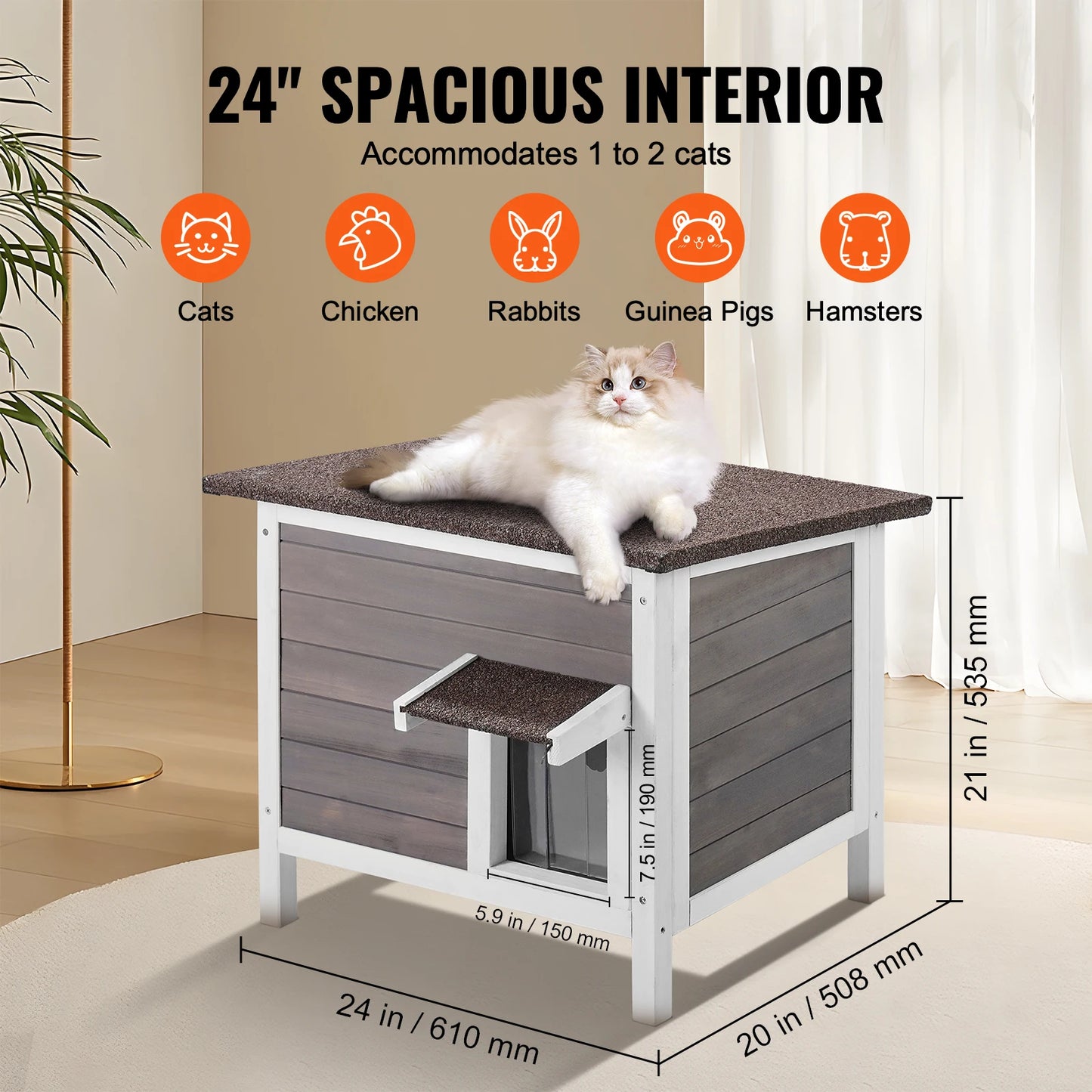 Wooden Outdoor Cat House