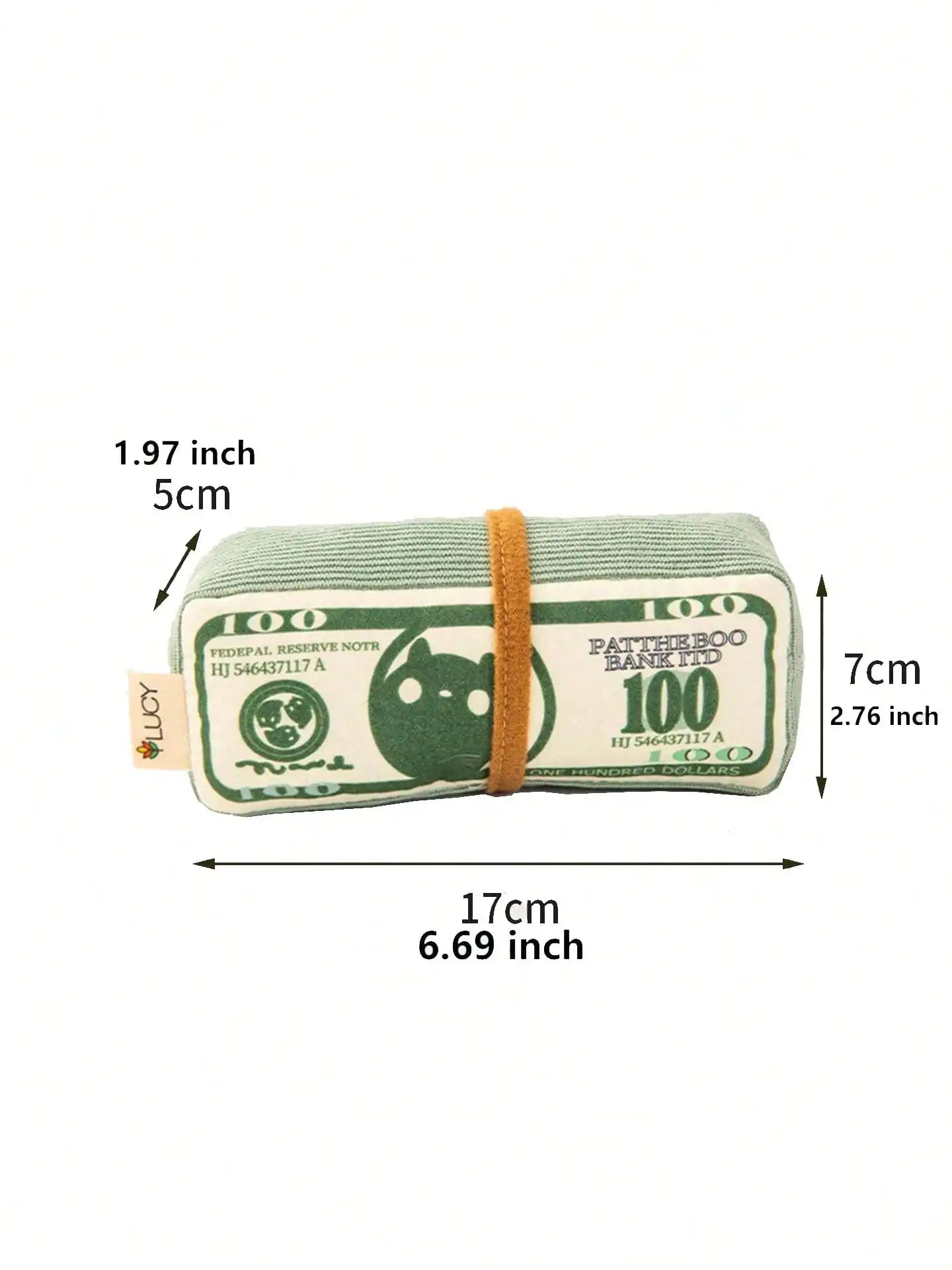 Plush Green Money Stack for Small to Med Dogs