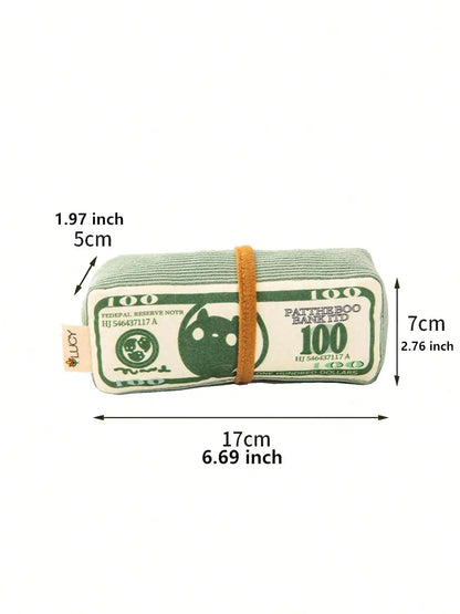 Plush Green Money Stack for Small to Med Dogs
