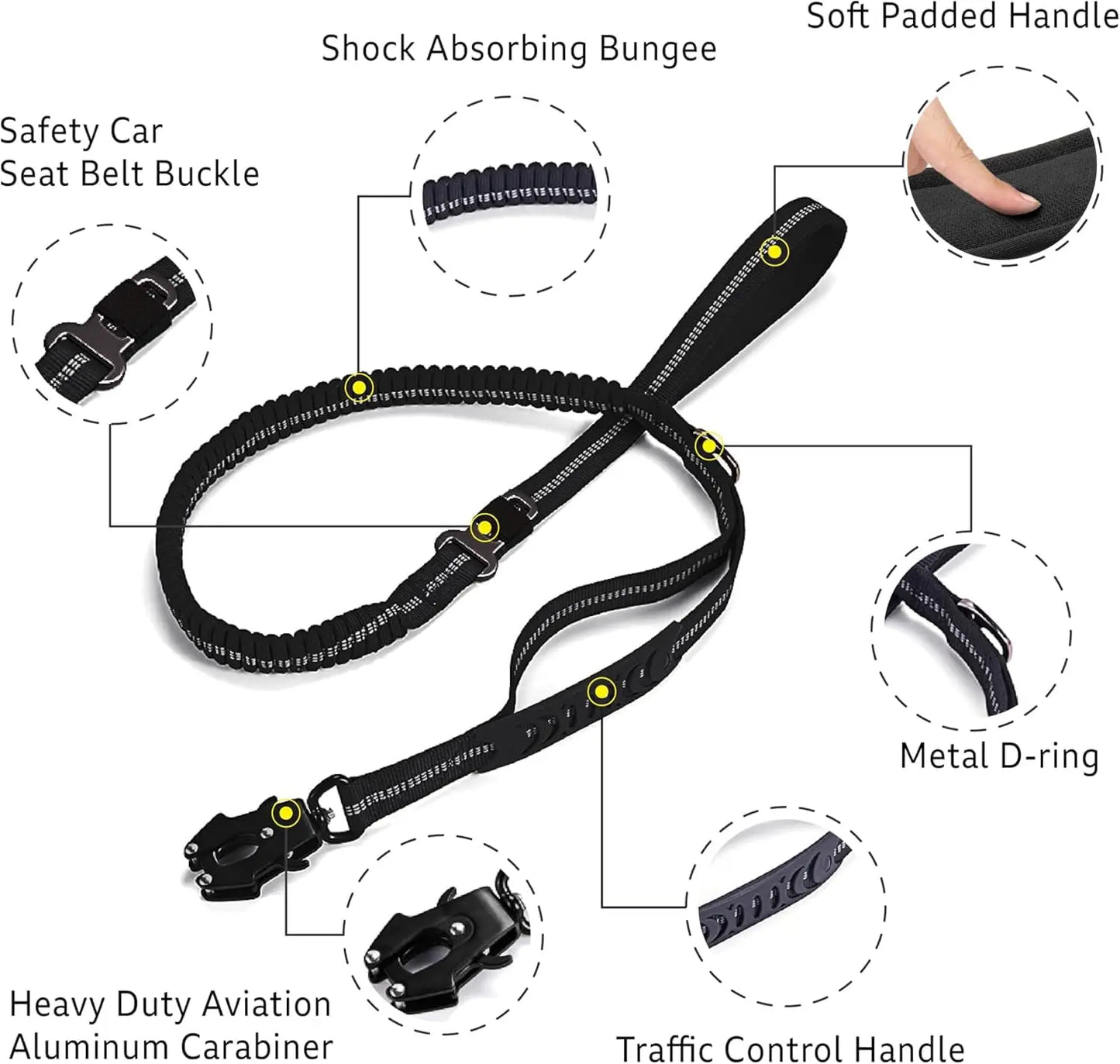 Reflective Shock Absorbing Leashes