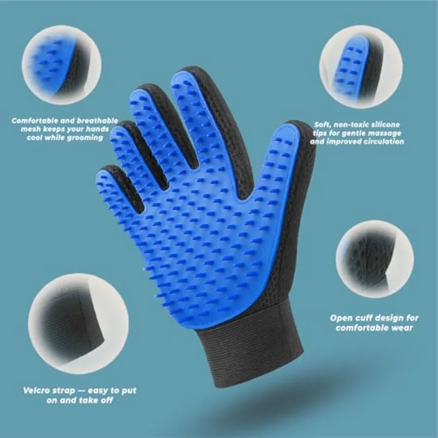 Efficient 2 in 1 Grooming Gloves
