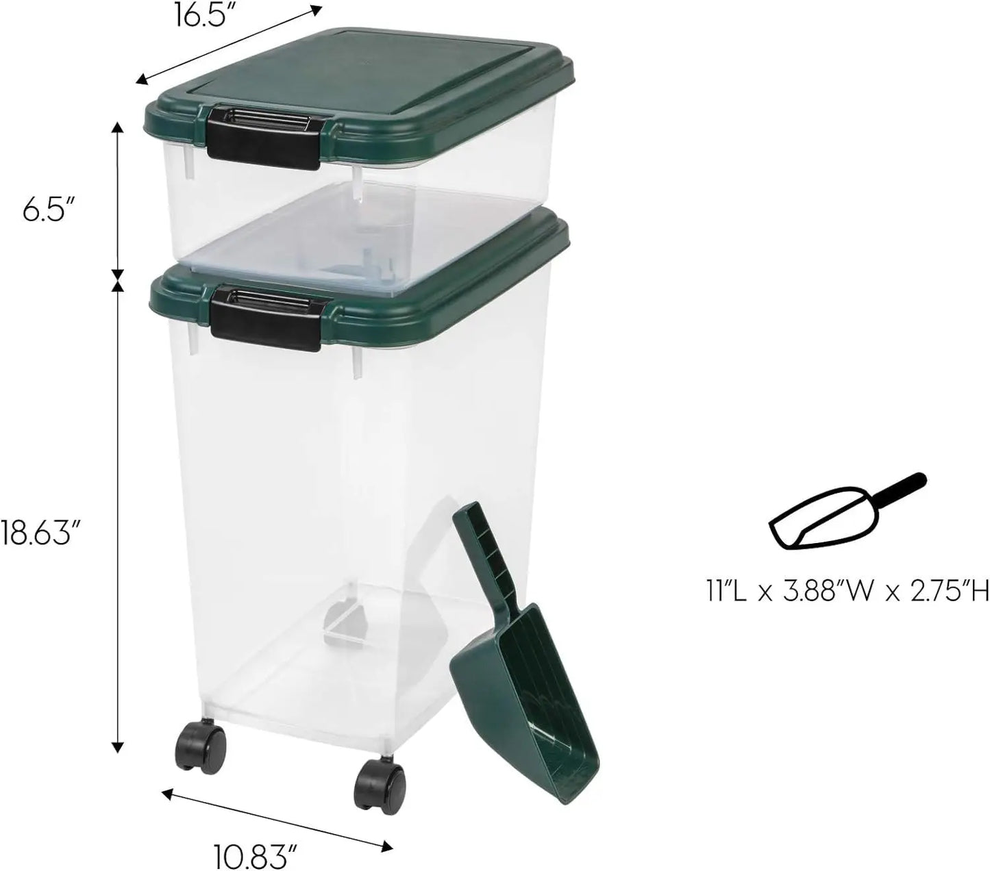 30 lbs + 11 lbs Dog Food Storage Container