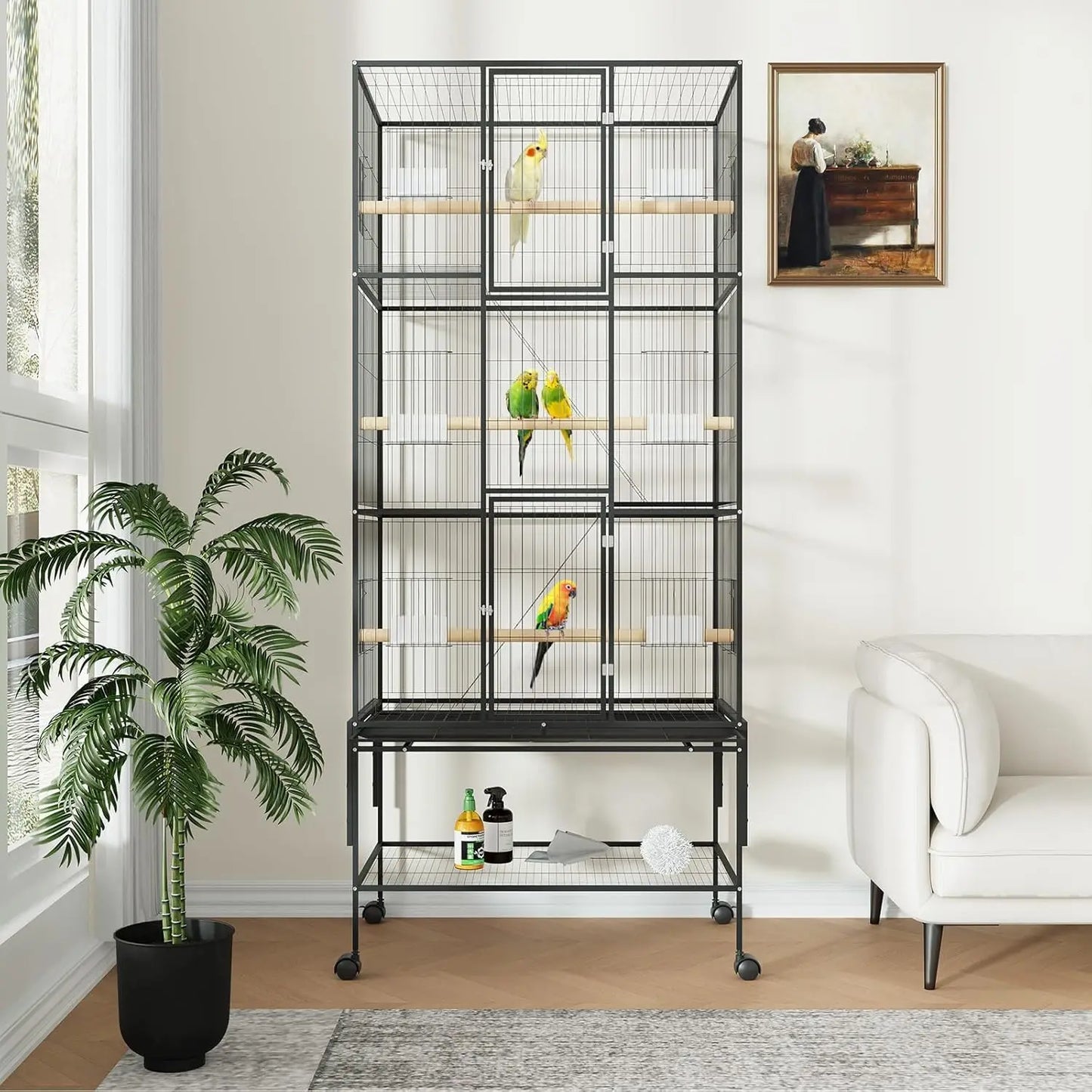 69-Inch XL Rolling Bird Cage