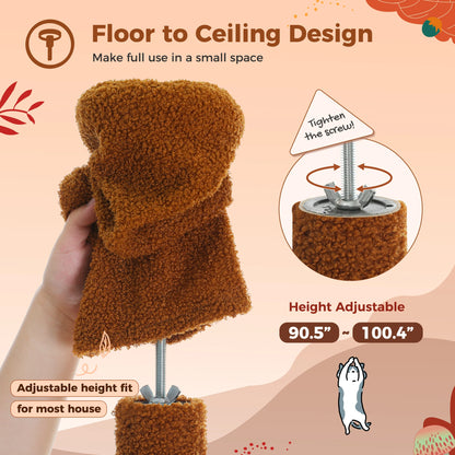 Adjustable Height Floor to Ceiling Cat Tower