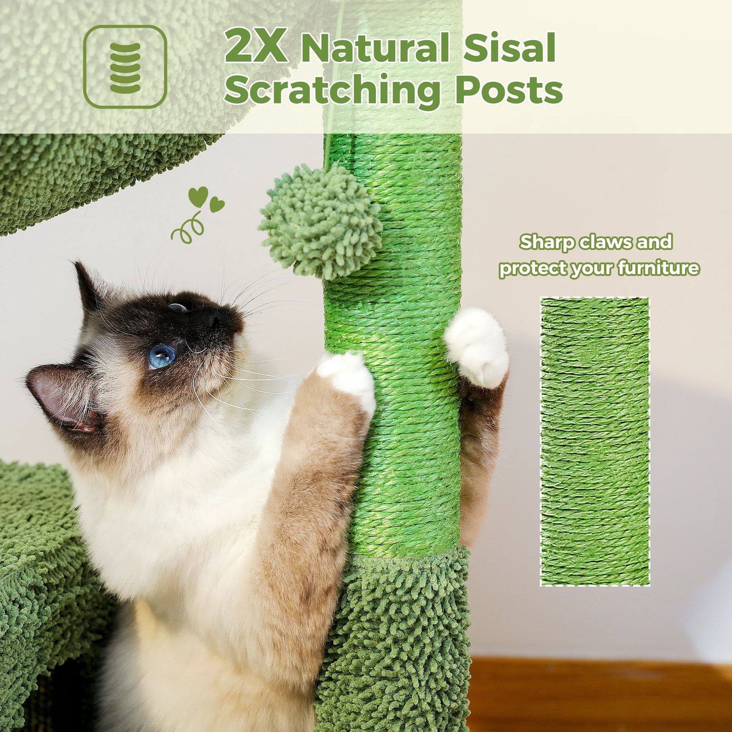 Cactus Cat Tree with Large Hammock
