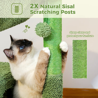 Cactus Cat Tree with Large Hammock