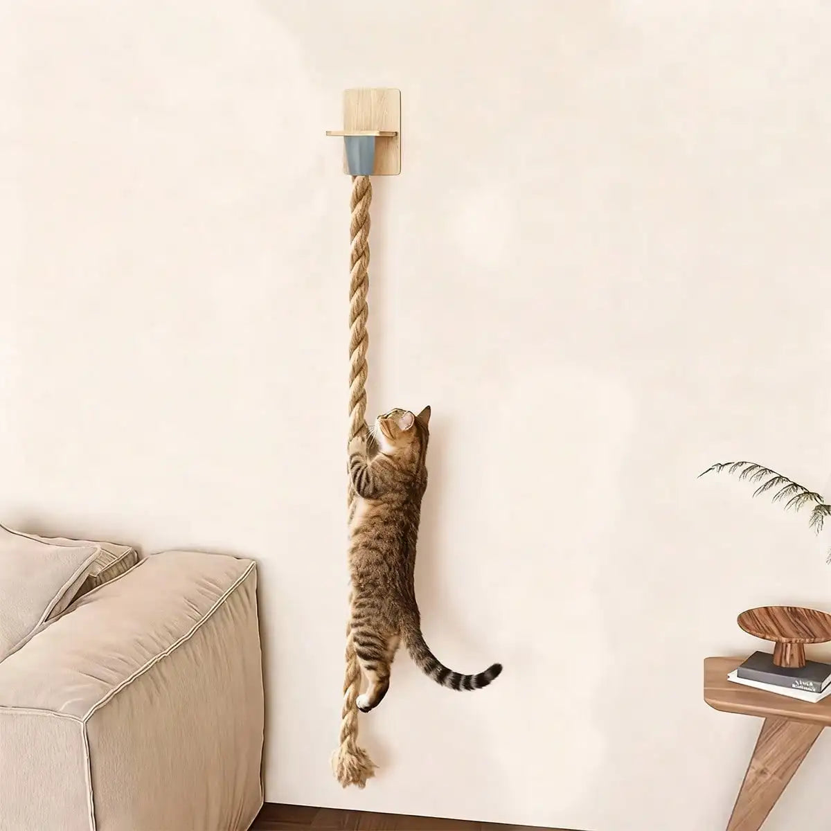 Scratching Post Tree w/Climbing Rope, Large Ladder & Resting Platform