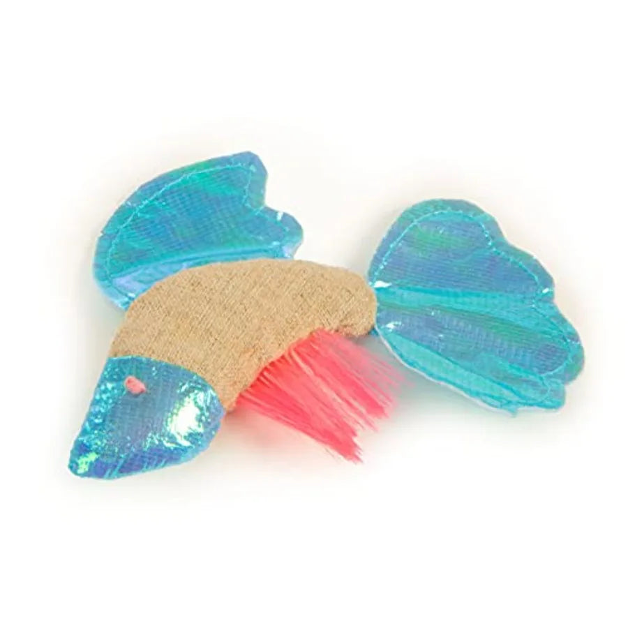 Batty Beta Fish Crinkle Catnip Toy