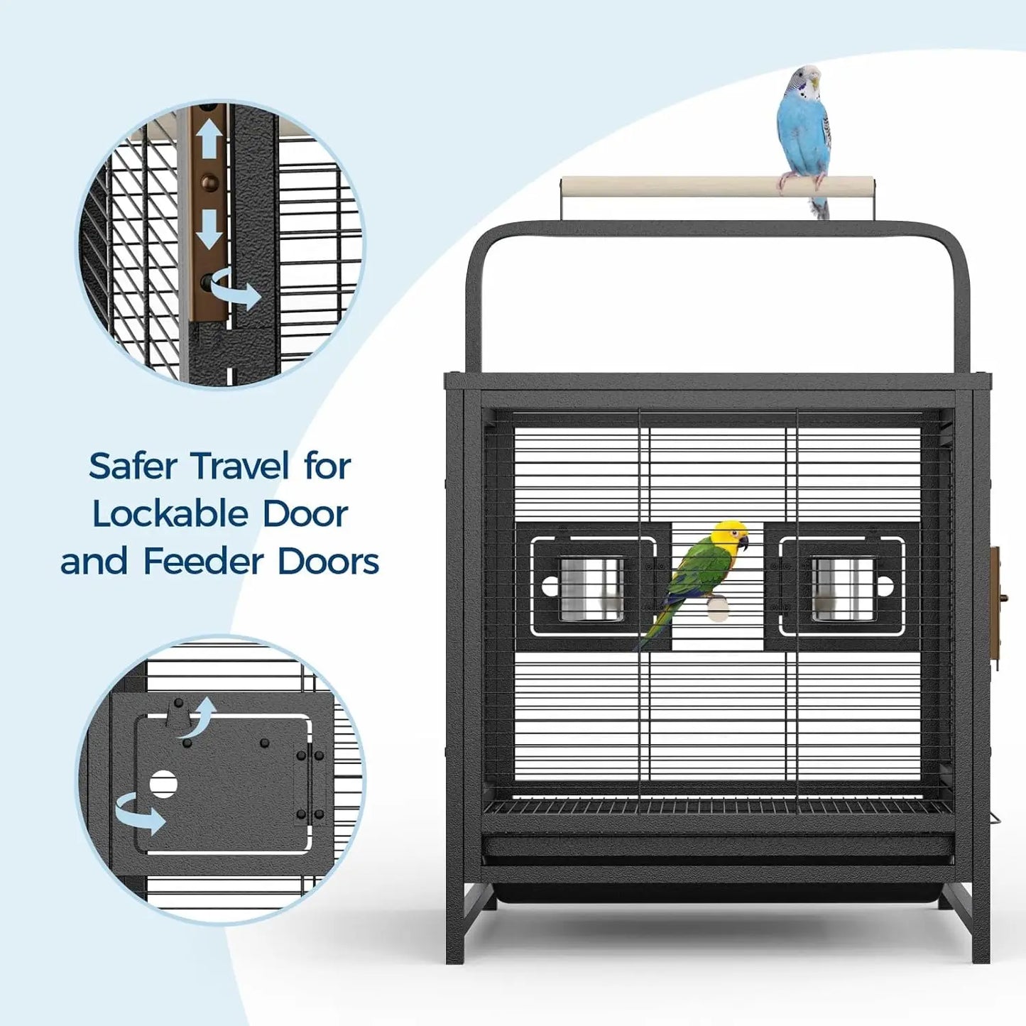 Sturdy Small Portable Iron Travel Cage