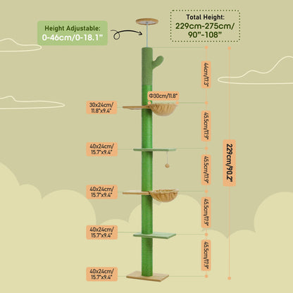 Floor to Ceiling Cactus Cat Tree