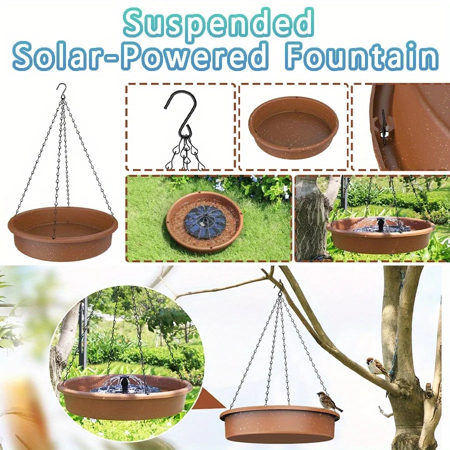 Solar Powered Water Pump Fountain with Multi-Pattern Nozzles