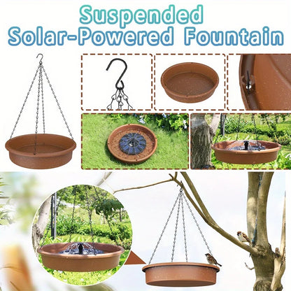 Solar Powered Water Pump Fountain with Multi-Pattern Nozzles