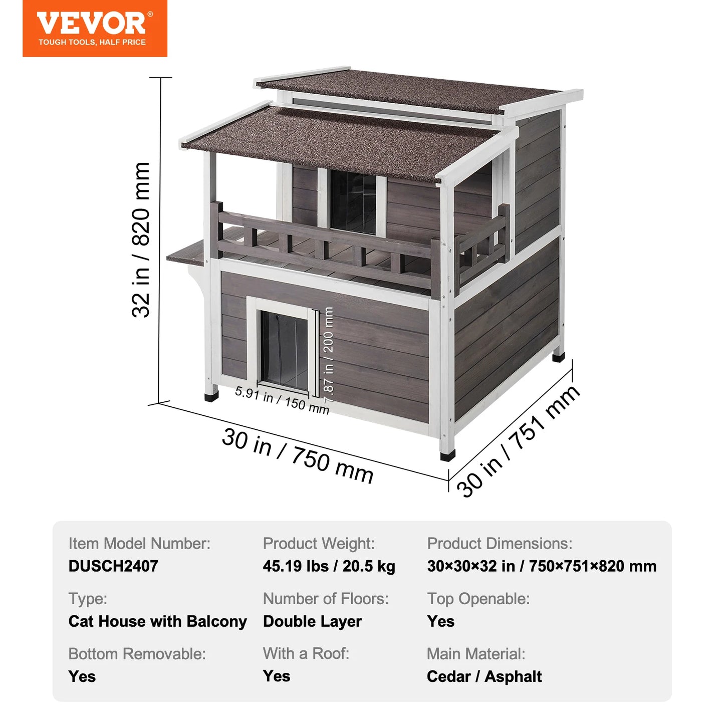2-Story Large Outdoor Cat House