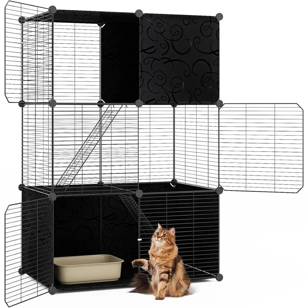 3-Tier Indoor Detachable Metal Cat Enclosure