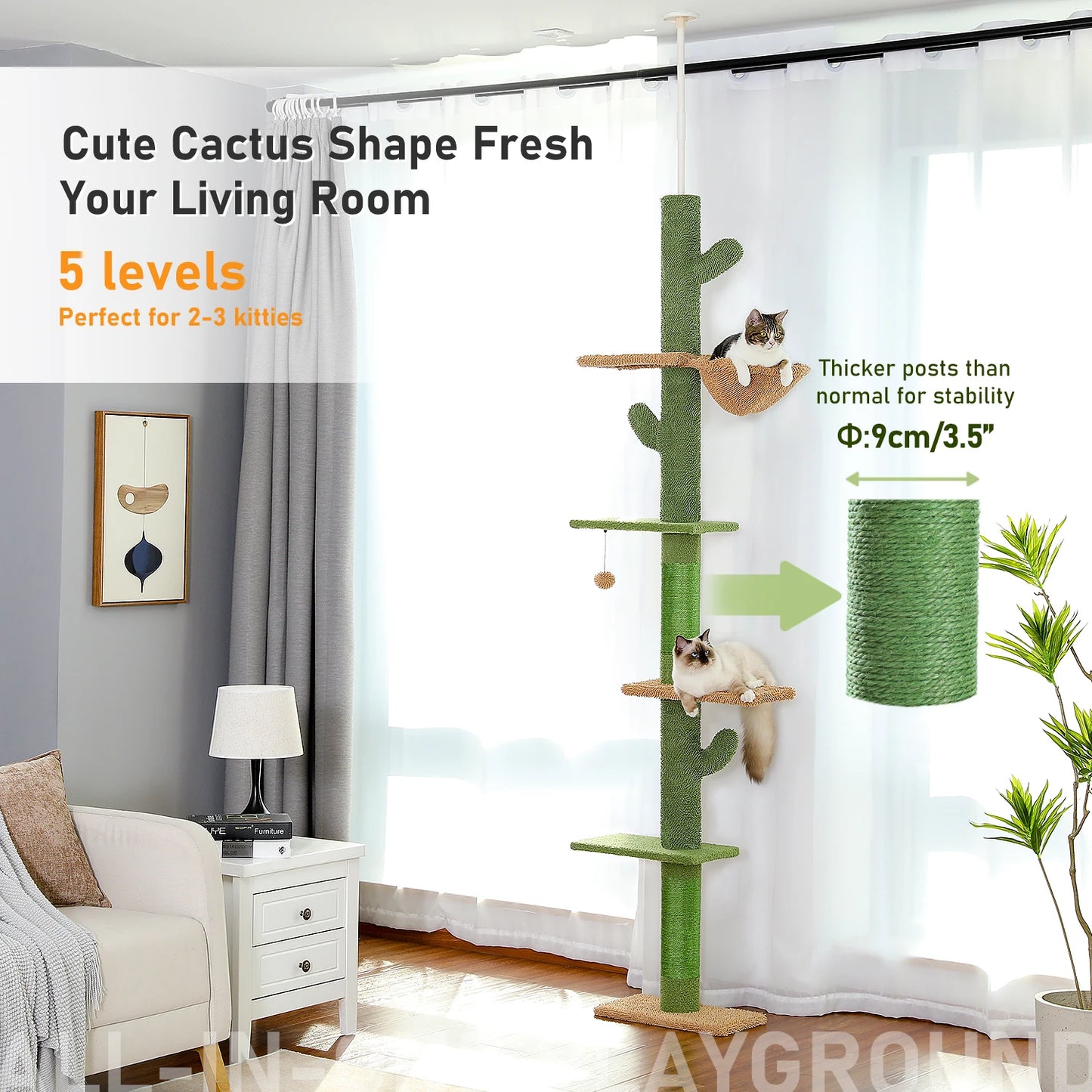 5-Tier Floor to Ceiling Cat Tree