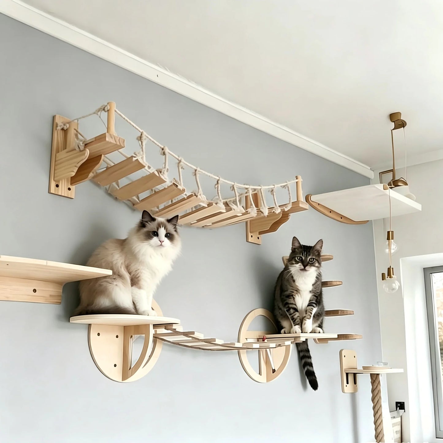 39.4In Wall-Mounted Cat Roped Bridge