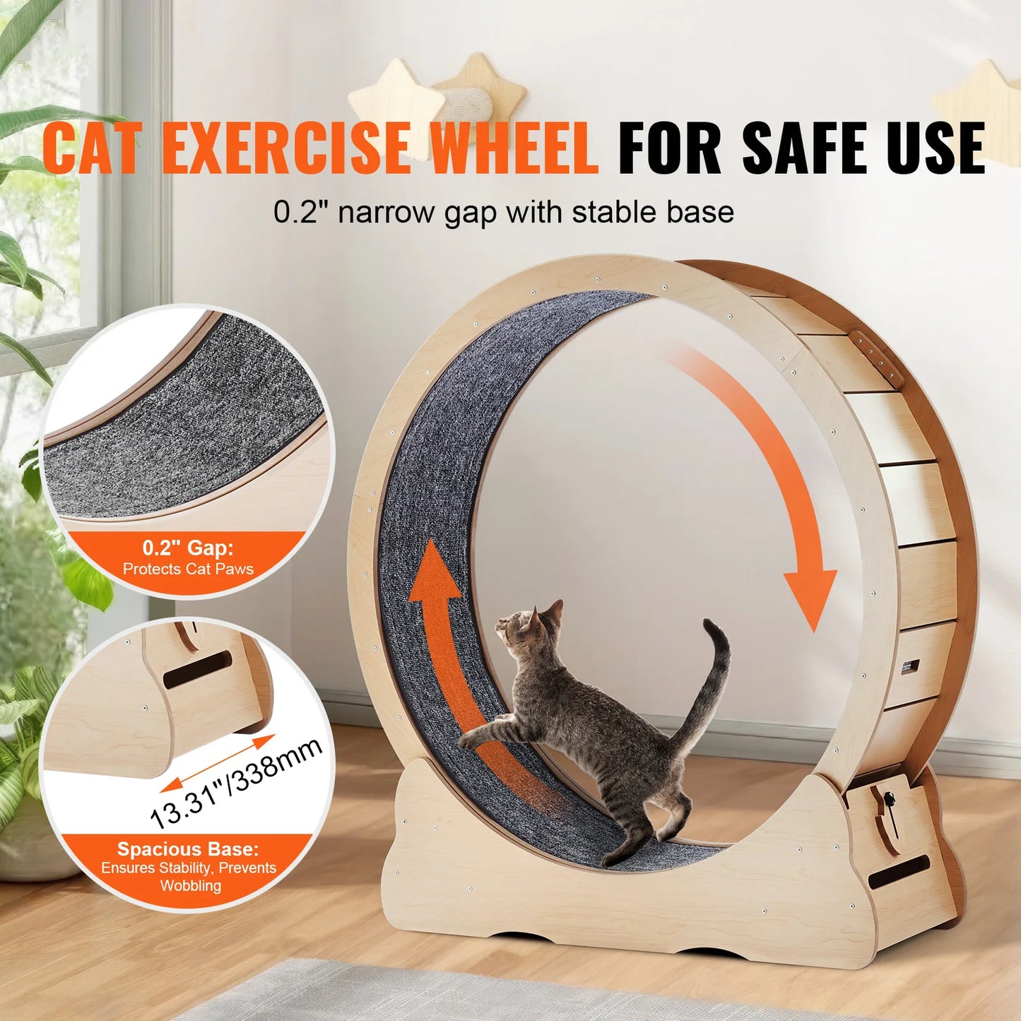 Large Wooden Cat Exercise Treadmill
