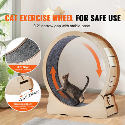 Large Wooden Cat Exercise Treadmill