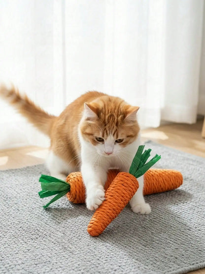 Sisal Rope Carrot Shaped Interactive Cat Toy