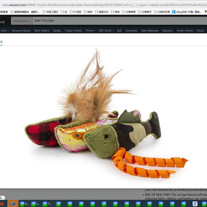 3 Count Catnip Fish Friends Crinkle Toys