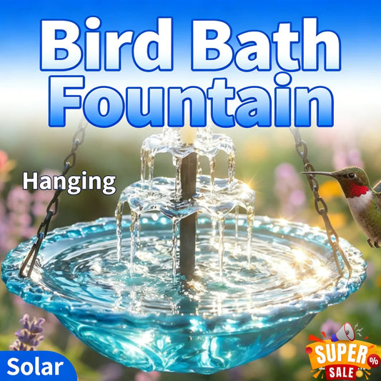 Solar Cascade Hanging Bird Bath Fountain