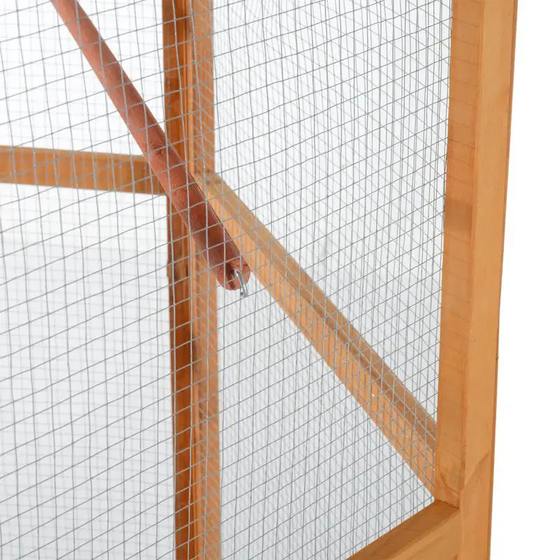 70"H Hexagonal Wooden Bird Cage
