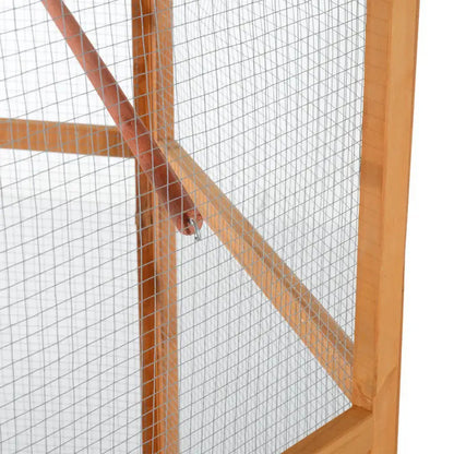 70"H Hexagonal Wooden Bird Cage