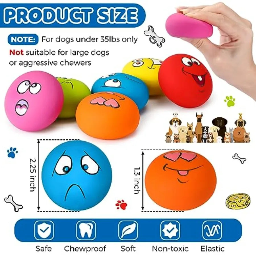 Funny Face Squeaky Latex Soft Dog Toys