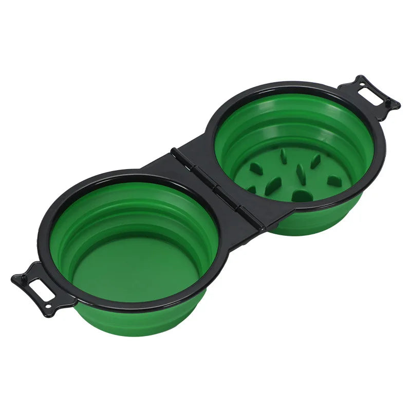 1-piece, 2-in-1 Foldable Dual Bowl