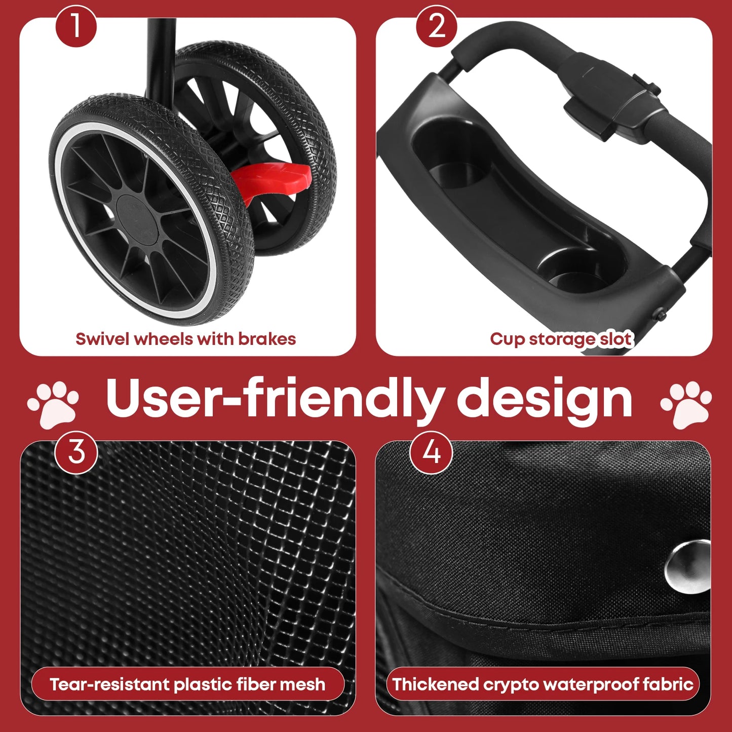 Foldable Stroller with Breathable Mesh Canopy