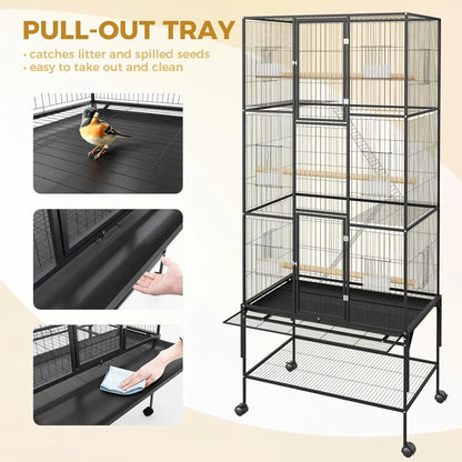 69-Inch XL Rolling Bird Cage