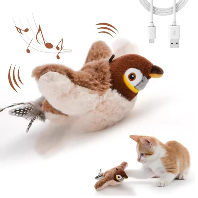 Interactive Flapping, Chirping Cat Toy