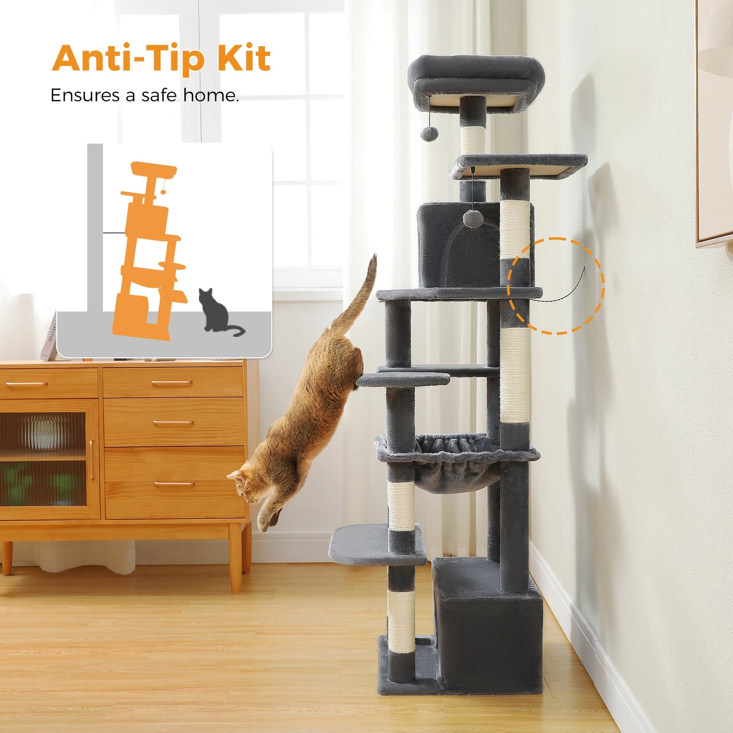 Large Indoor Tree and Tower w/Scratching Post