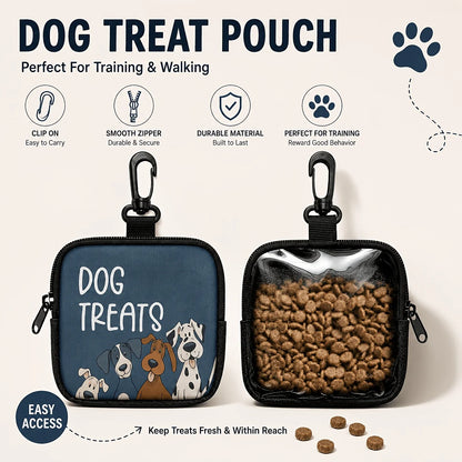 Portable Dog Snack Bag with Transparent Window and Zipper