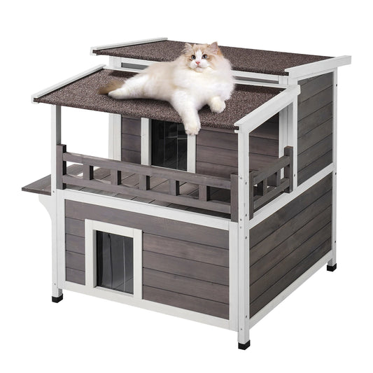 2-Story Large Outdoor Cat House