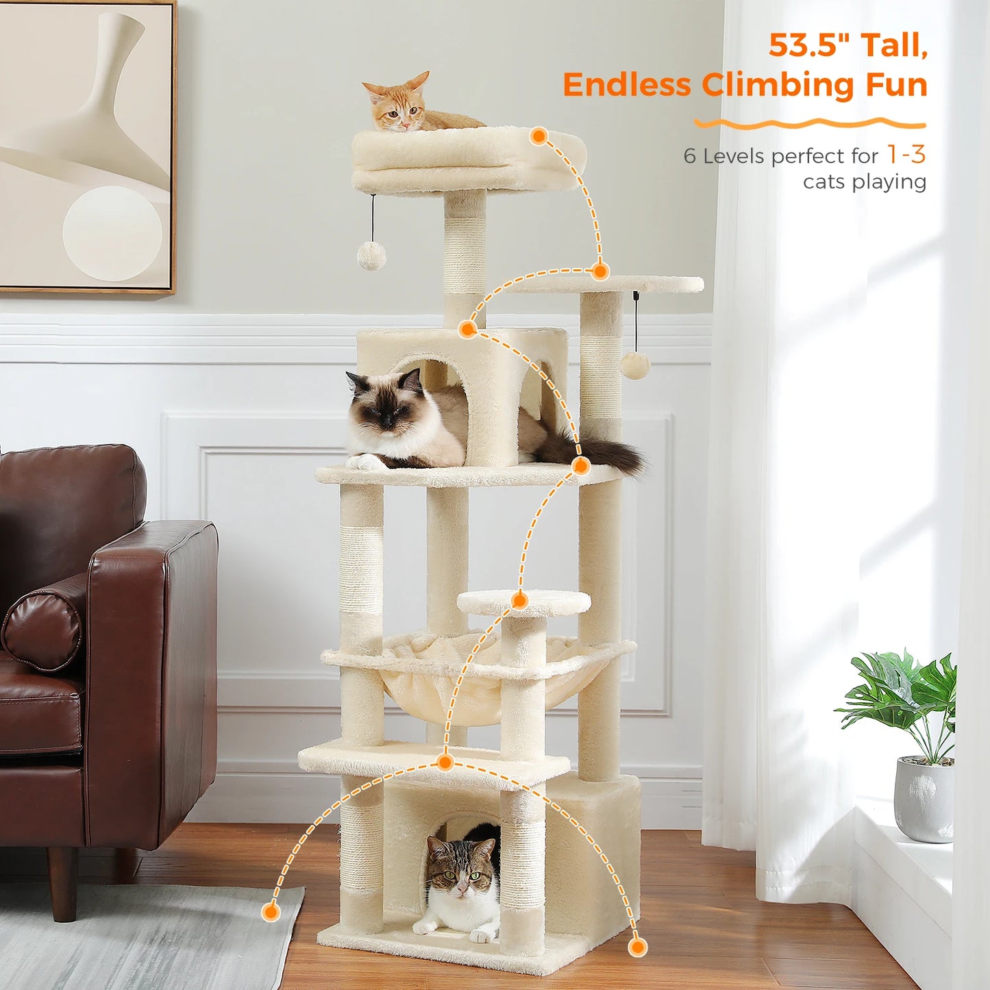 Large Indoor Tree and Tower w/Scratching Post
