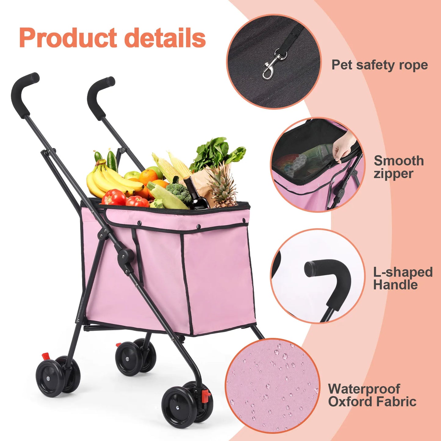 4 Wheels Dog Trolley