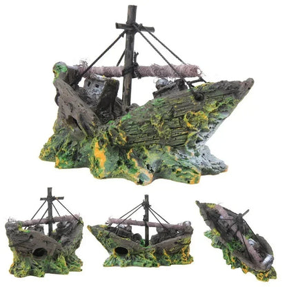 Aquarium Pirate Ship Fish Tank Decoration