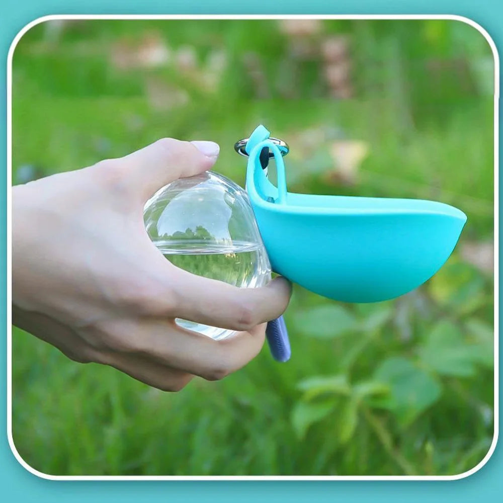 2-in-1 Portable Dog Water Bottle w/Lanyard